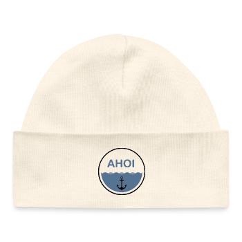 Anker Ahoi Logo I (black) - Baby Organic Mütze - Weiß - Vorne