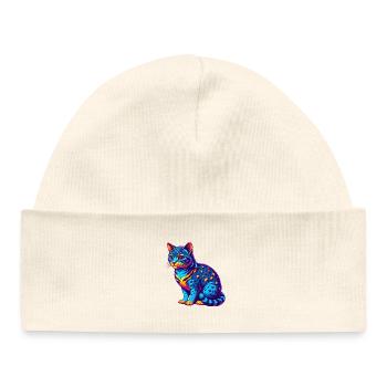 Australian Spotted Mist Cat Breed Cartoon Kawaii A - Baby Organic Beanie - white - Front
