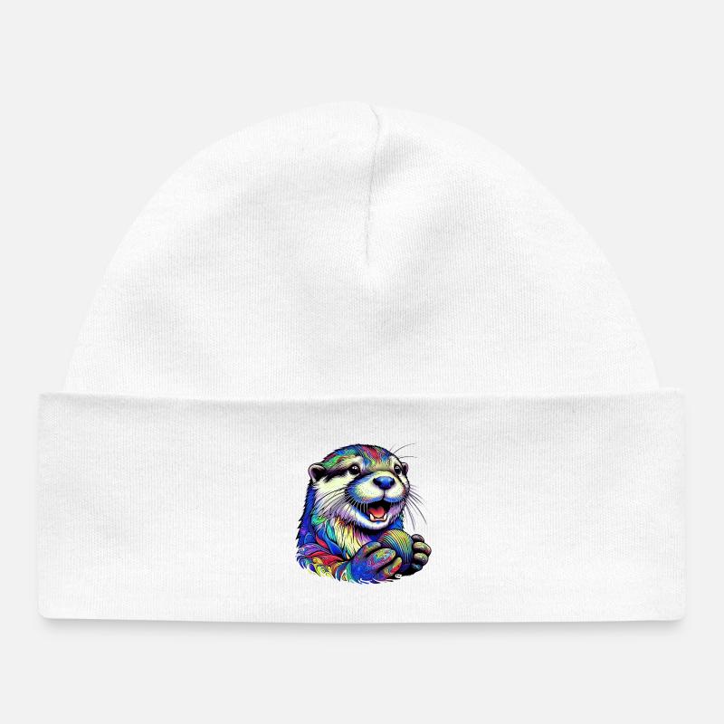 Loutre - Bonnet bébé bio - blanc
