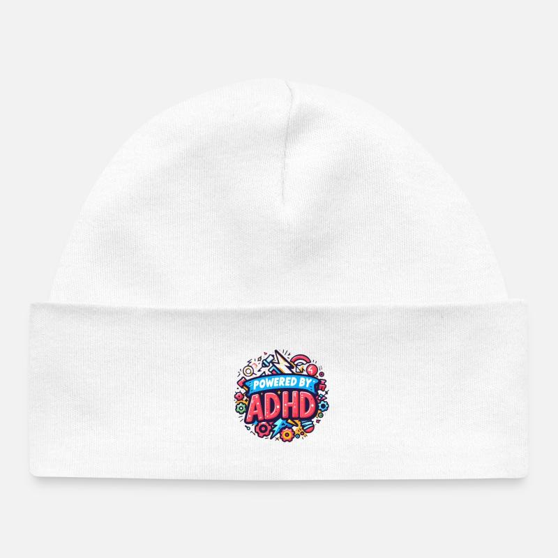 ADHD - Baby Organic Beanie - white