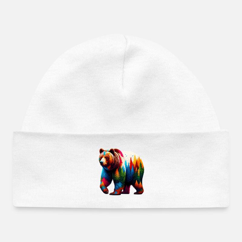 Ours - Bonnet bébé bio - blanc