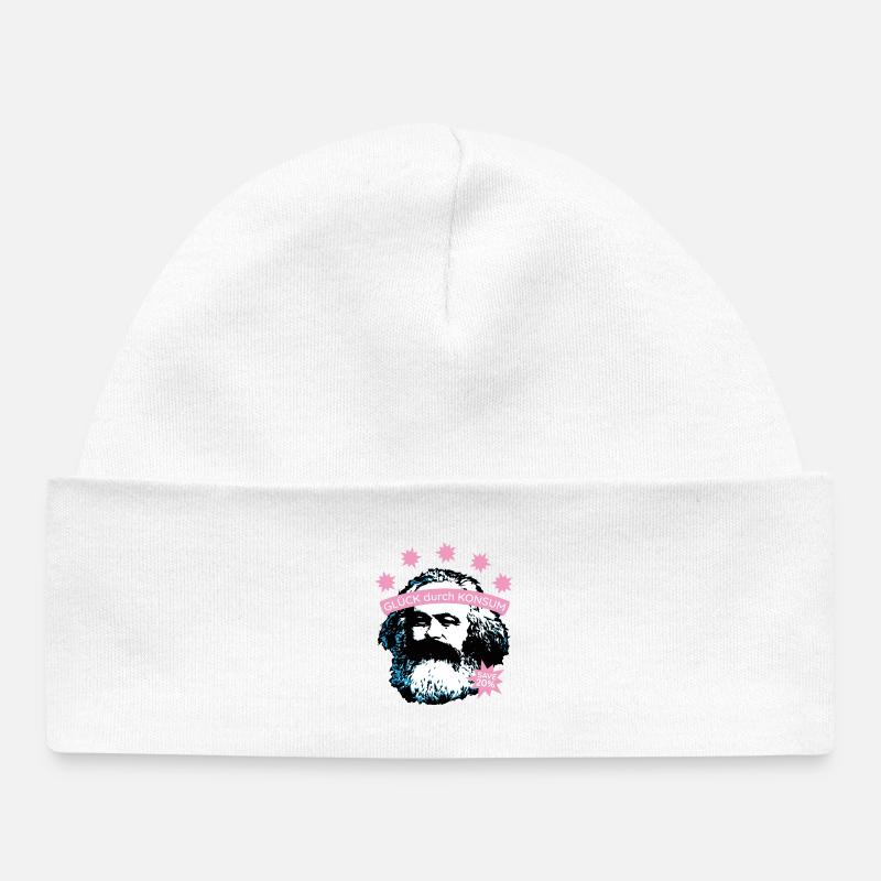 Bonheur par la consommation – Bearded Icon - Bonnet bébé bio - blanc