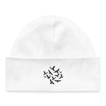 Vogelschwarm, gothic design, Animal prints - Baby Organic Mütze - Weiß - Vorne