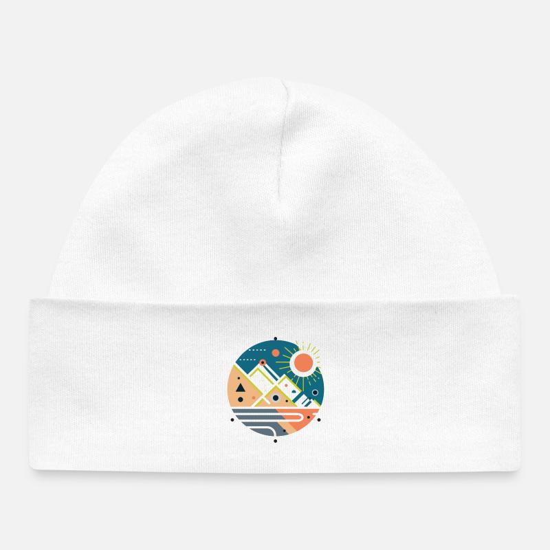 Montagnes - Bonnet bébé bio - blanc