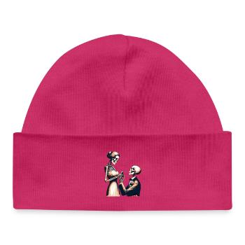 Conception de parodie de squelette de mariage - Bonnet bébé bio - blanc - Devant