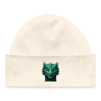 Écusson du dragon d’émeraude - Bonnet bébé bio - blanc - Devant
