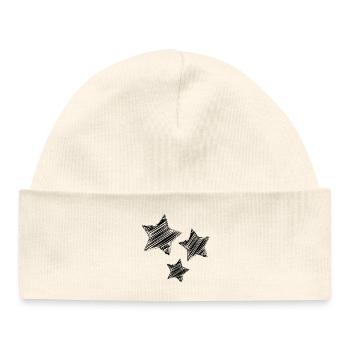ETOILE. ETOILES. NOËL. CHRISTMAS. JOUR DE L'AN - Bonnet bébé bio - blanc - Devant