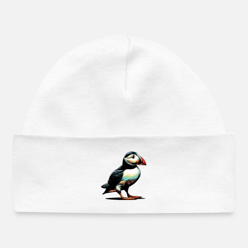 Macareux - Bonnet bébé bio - blanc