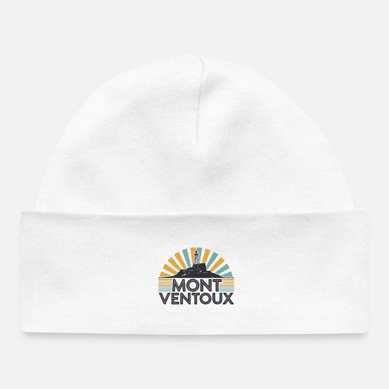 Mont Ventoux Design Rétro - Bonnet bébé bio - blanc