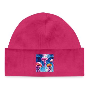 Sirènes sous-marines aux couleurs vives - Bonnet bébé bio - blanc - Devant