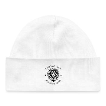 Groom's Club - Members Only - Baby Organic Beanie - white - Front