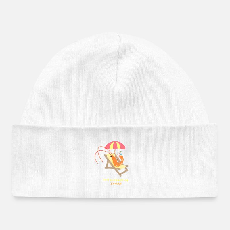 La crevette en bain de soleil - Bonnet bébé bio - blanc