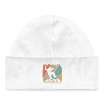 Alpiner Retro-Snowboarder - Baby Organic Mütze - Weiß - Vorne