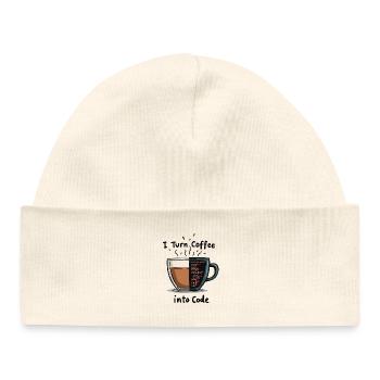Coffee into Code - Baby Organic Beanie - white - Front