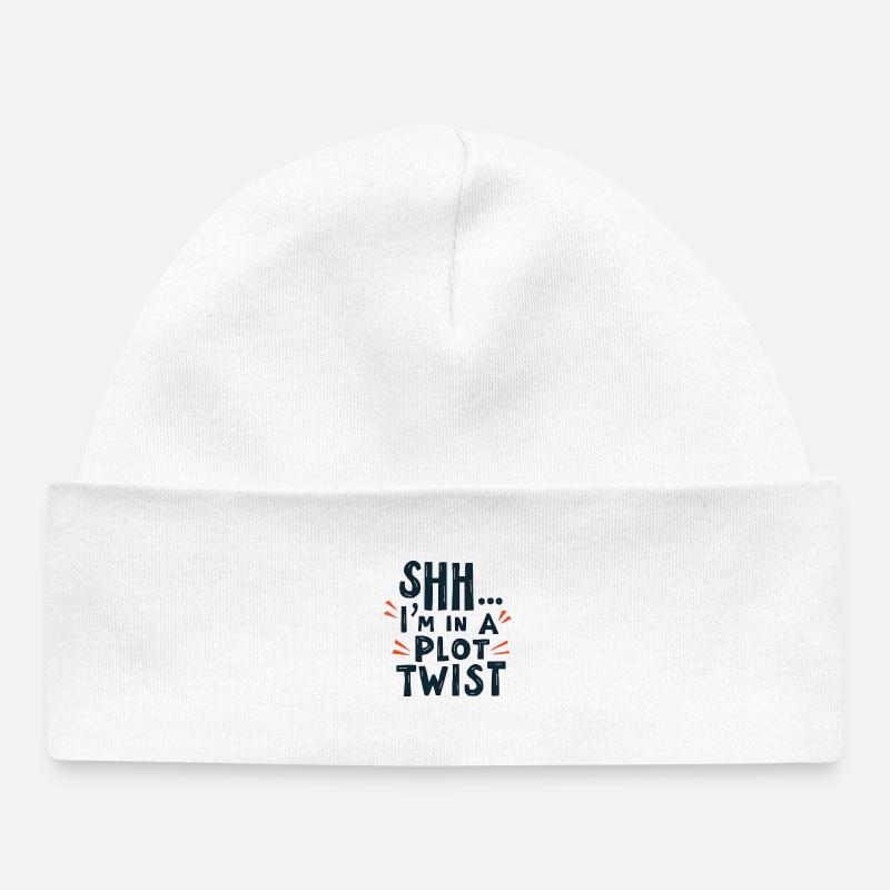 Shhh... I'm in a Plot Twist - Baby Organic Beanie - white