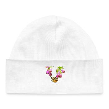 Mosaïque d’abeilles avec effet réaliste - Bonnet bébé bio - blanc - Devant