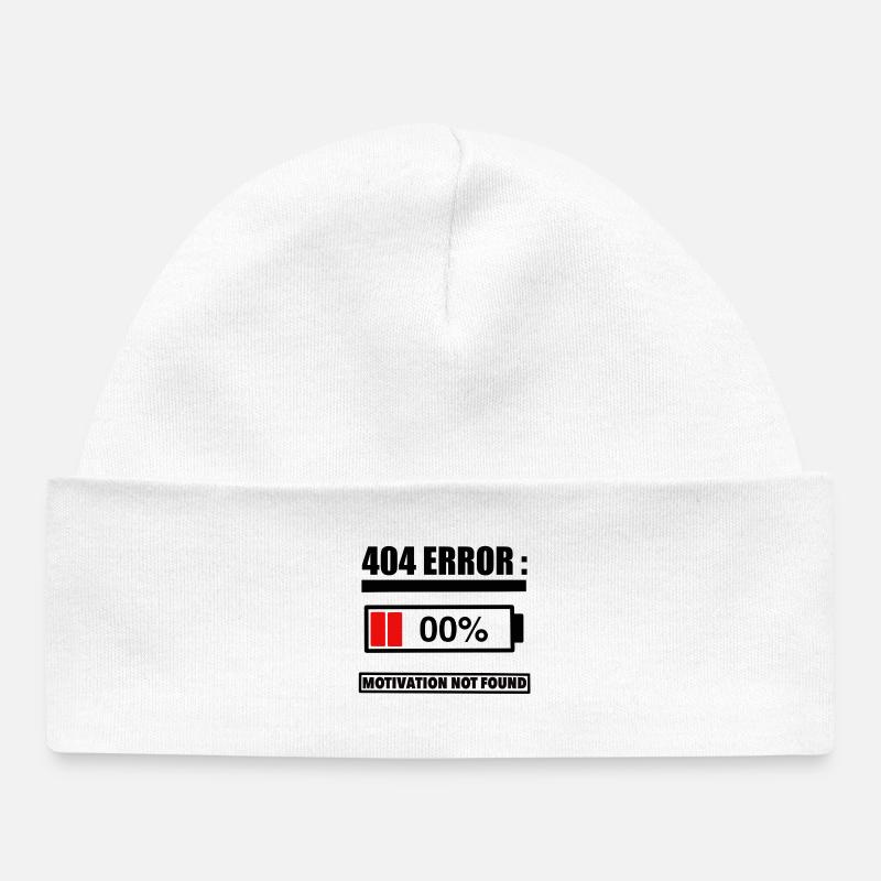 Cadeau humour geek 404 error - Bonnet bébé bio - blanc