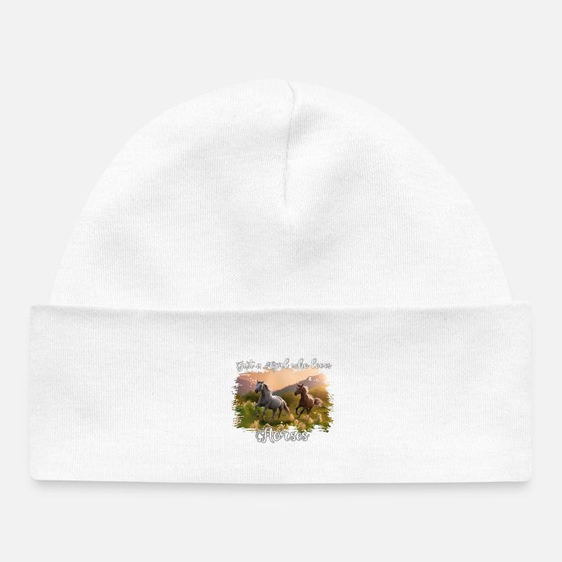 Amour Cheval Amour Illustration - Bonnet bébé bio - blanc