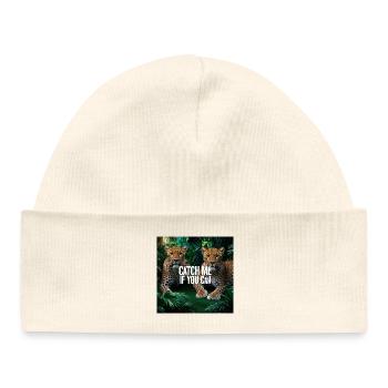 Leopard Spots: Catch Me If You Can - Baby Organic Beanie - white - Front
