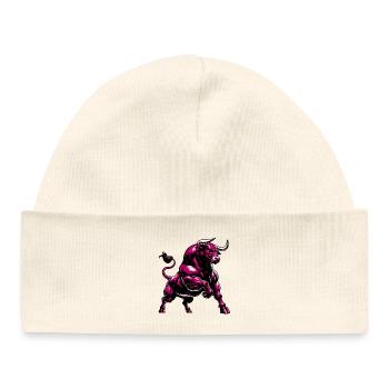 Bull - Baby Organic Beanie - white - Front