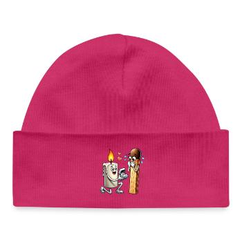 Bougie amour match - Bonnet bébé bio - blanc - Devant