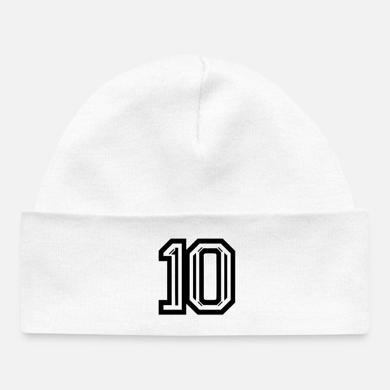 Graphique élégant numéro 10 - Bonnet bébé bio - blanc