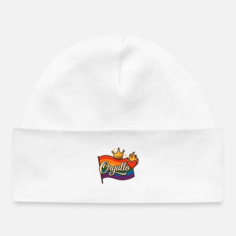 Orgullo – Pride con Corazón y Corona - Bonnet bébé bio - blanc