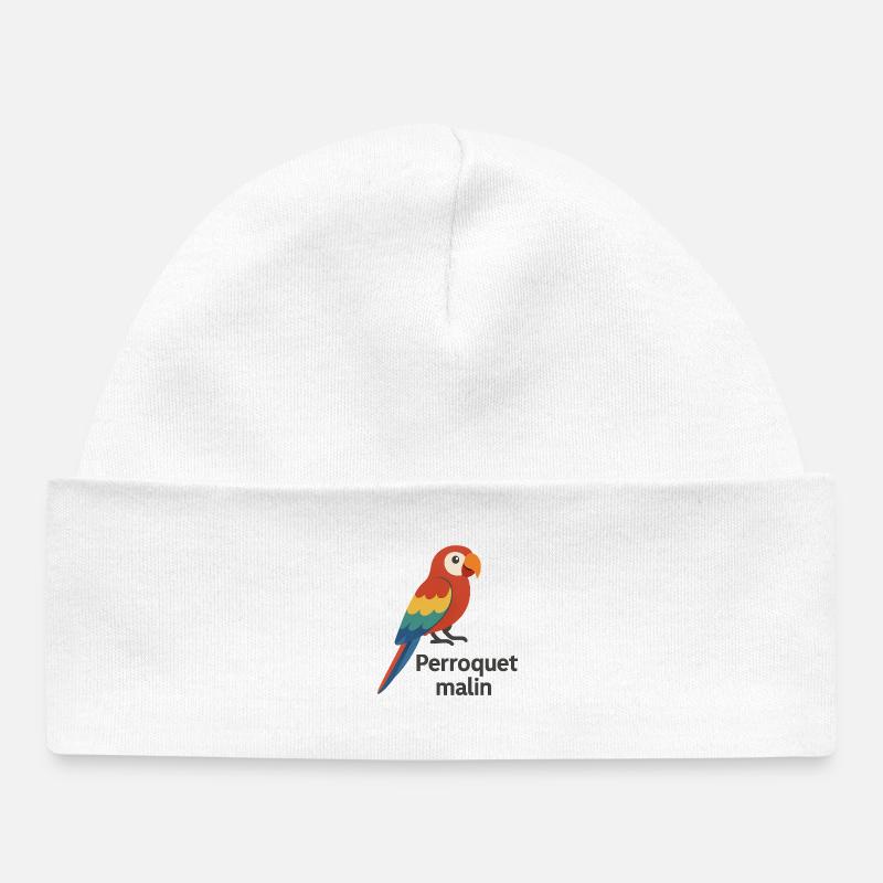 Perroquet coloré "Perroquet malin" - Bonnet bébé bio - blanc