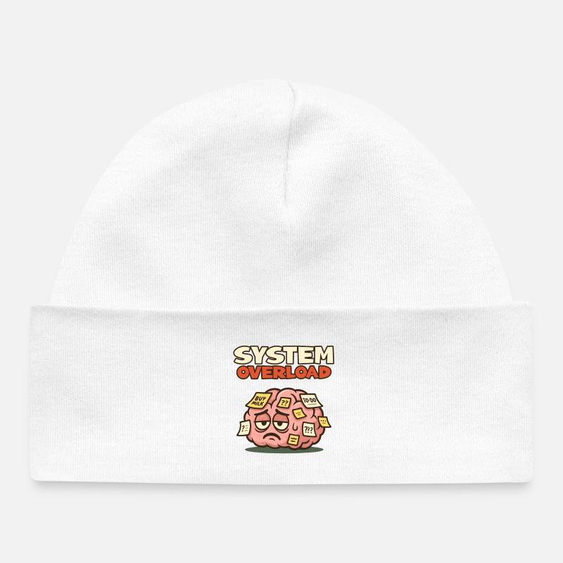 System Overload Brain - Baby Organic Beanie - white