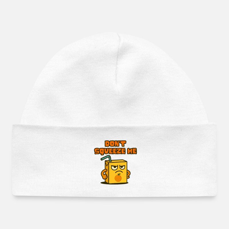 Carton de jus - ne me mets pas la pression - Bonnet bébé bio - blanc