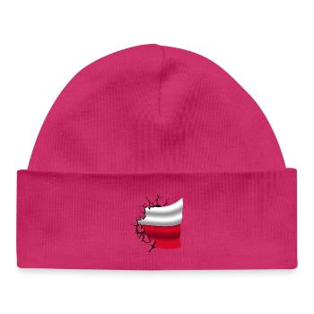 Flag of Poland - Poland - Flag Broken Design - Baby Organic Beanie - white - Front