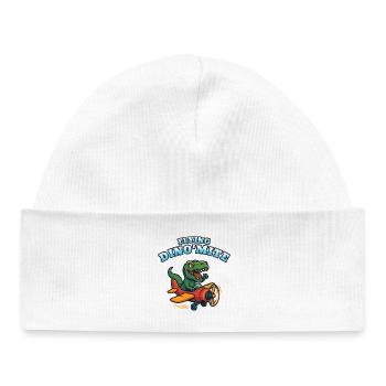 Flying Dino'Mite Plane - Baby Organic Beanie - white - Front