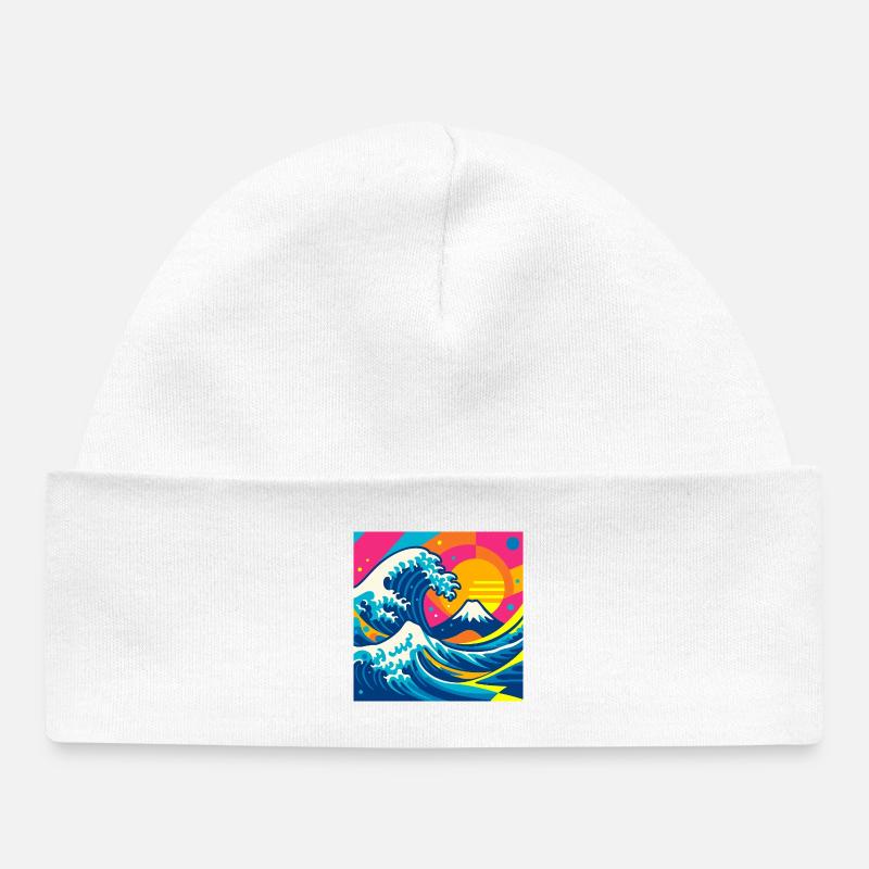 The (almost) wise wave - Baby Organic Beanie - white