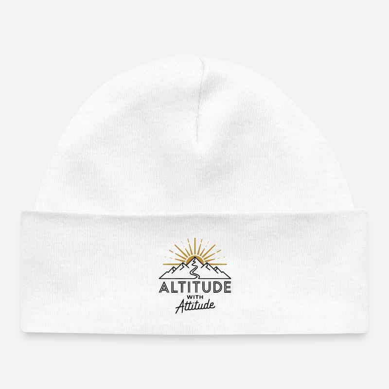 Altitude avec attitude - Bonnet bébé bio - blanc