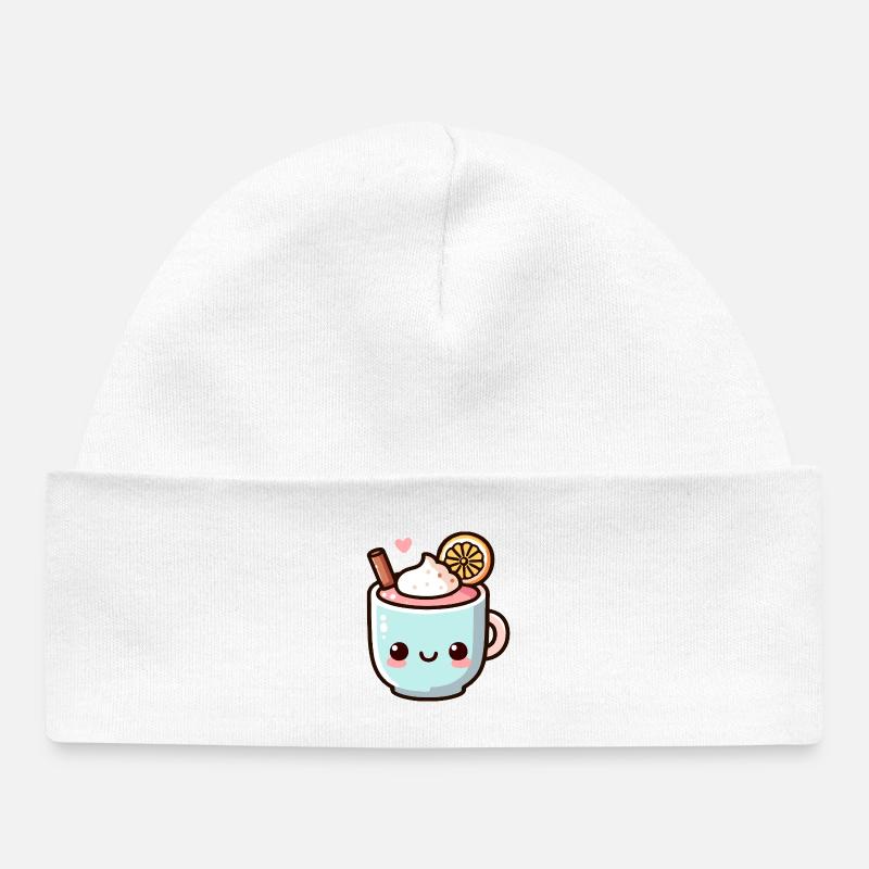 Conception de tasse à café mignonne aux agrumes - Bonnet bébé bio - blanc