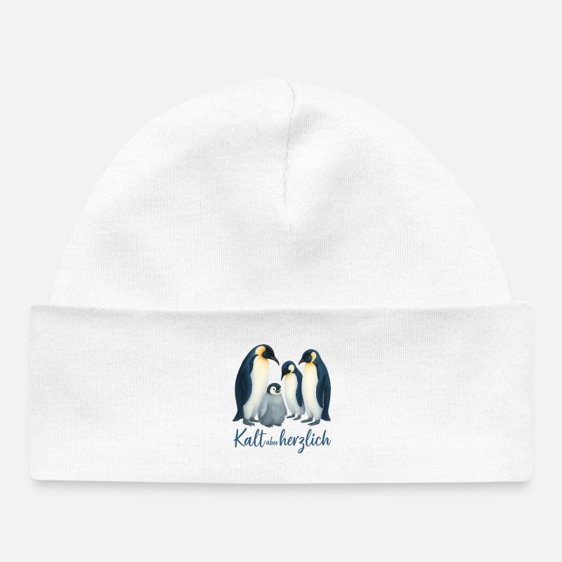 Manchots bleus d’hiver - Bonnet bébé bio - blanc