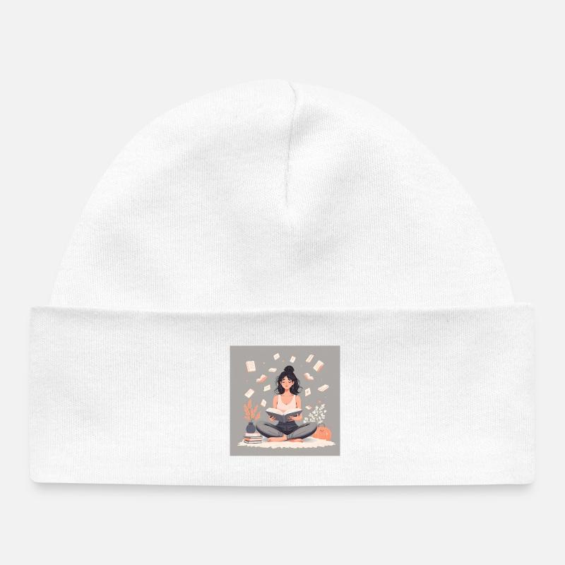 Accro des livres - Bonnet bébé bio - blanc