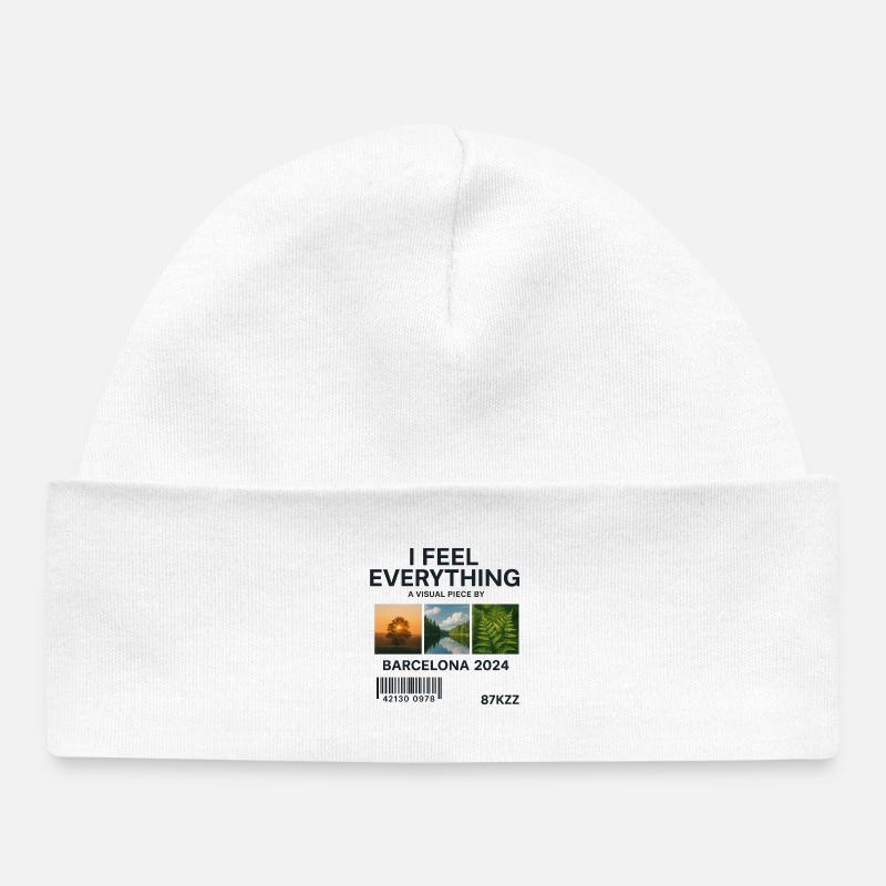Je ressens tout : Visual Piece Barcelona - Bonnet bébé bio - blanc
