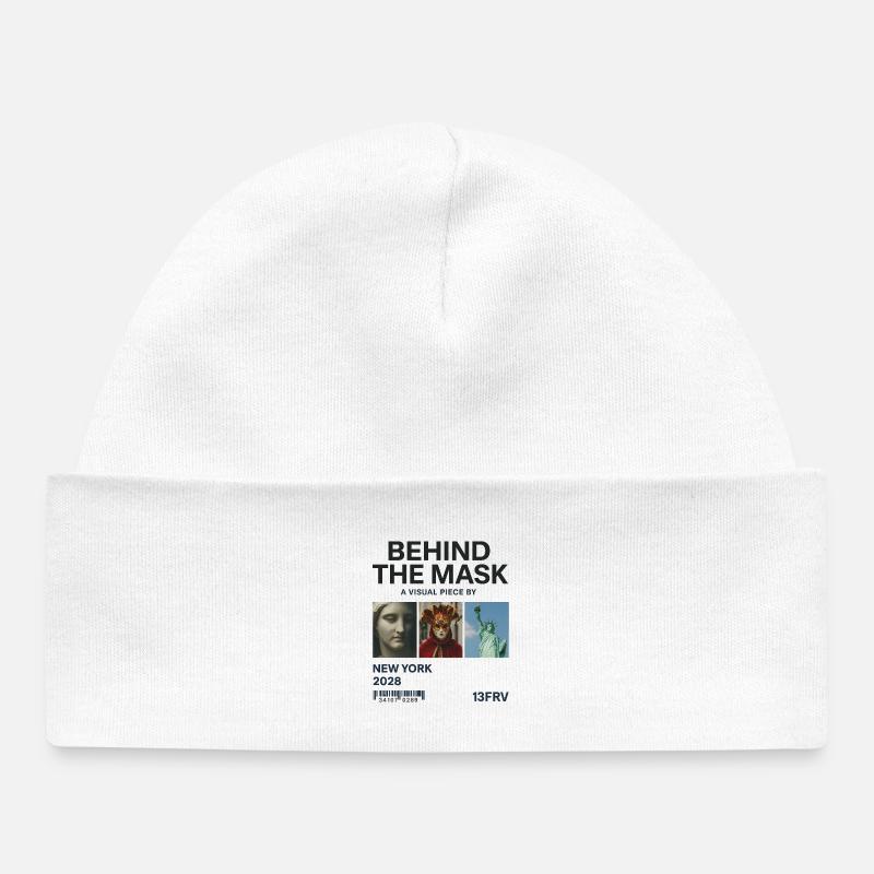 Derrière le masque : New York 2028 - Bonnet bébé bio - blanc