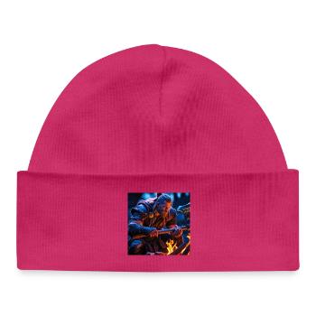 Fantasy Wikinger mit einer Axt - Baby Organic Mütze - Weiß - Vorne