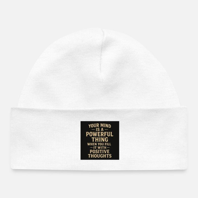Lemme motivant avec des pensées positives - Bonnet bébé bio - blanc