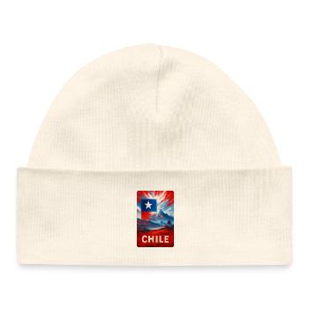 Chile – Gemalte Flagge & Natur - Baby Organic Mütze - Weiß - Vorne