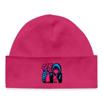 Graffiti Rabbit blue/pink - Baby Organic Mütze - Weiß - Vorne