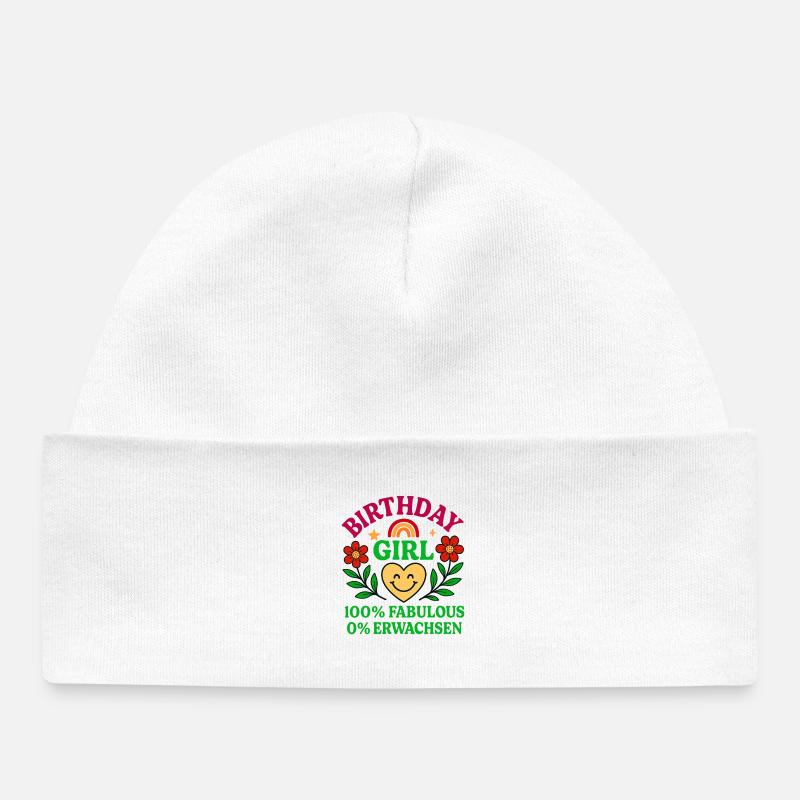 Belle conception de fille d’anniversaire - Bonnet bébé bio - blanc