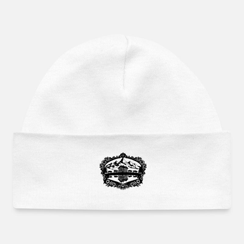 Lac Glaciaire Noir - Bonnet bébé bio - blanc
