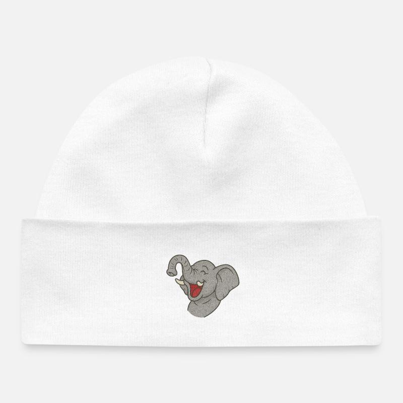 Elefand_der_lacht - Bonnet bébé bio - blanc