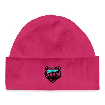 Cyber-Bär mit Neon-Visor - Baby Organic Mütze - Weiß - Vorne