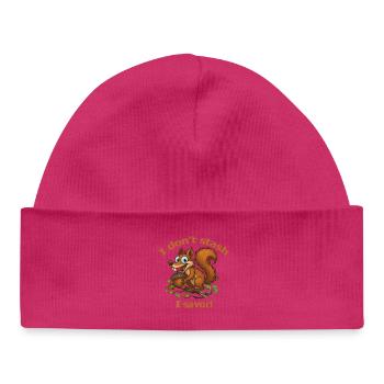 Écureuil ludique avec motif de gland - Bonnet bébé bio - blanc - Devant