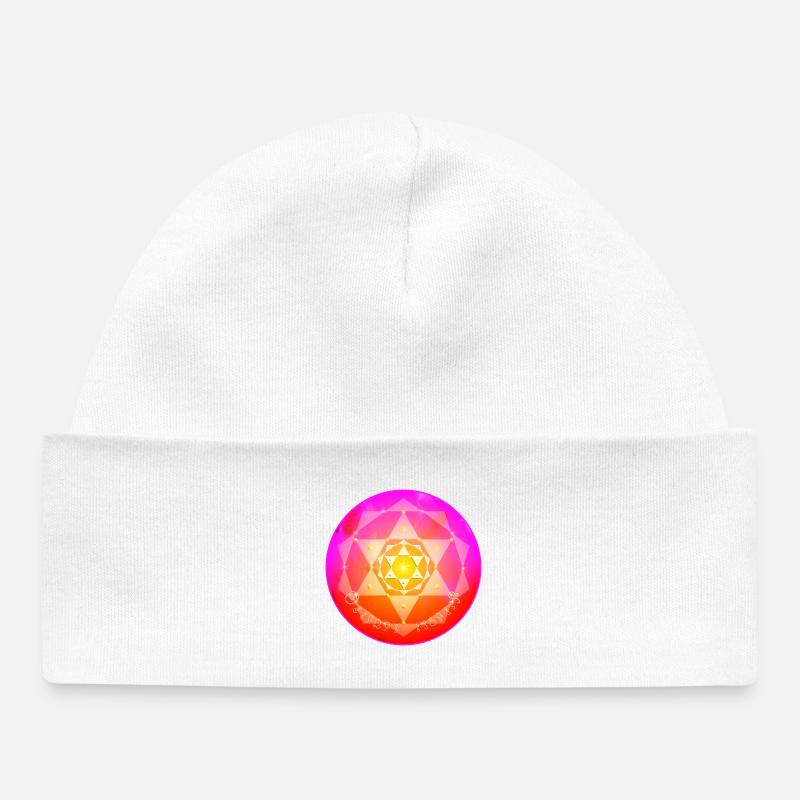 Mandala de cristal Kordulah - ElshaddaiShikaina - Bonnet bébé bio - blanc