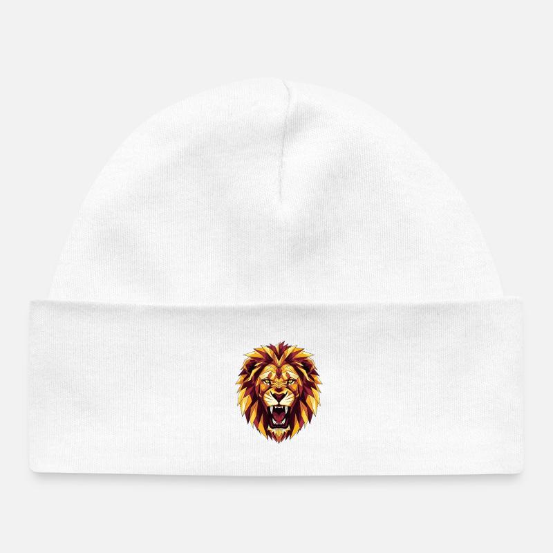 lion - Bonnet bébé bio - blanc